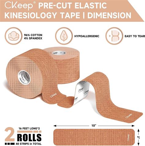 Ckeep Kinesiology Tape 2 Rolls Cotton Elastic Premium Athletic Tape