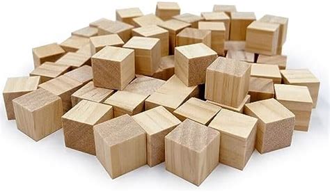 Unfinished Wooden Blocks 1 Inch Pack Of 50small Wooden Cubes For Arts And Crafts