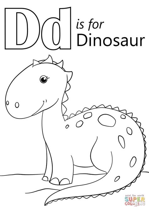 Letter D Is For Dinosaur Super Coloring Dinosaur