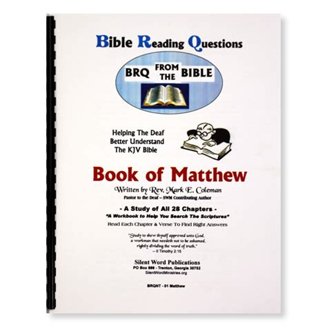 The Book of Matthew : Bible Reading Questions - Silent Word