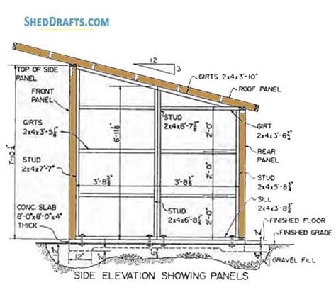 8×8 Lean To Utility Shed Plans
