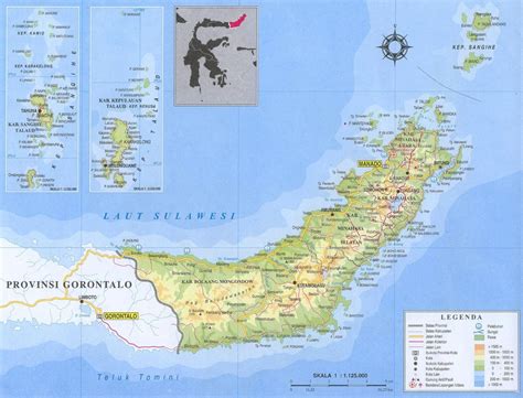 Peta Sulawesi Utara Lengkap Dengan Nama Kota Lamudi