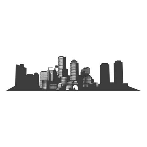 Dubai city skyline silhouette background, vector illustration. Boston skyline silhouette - Transparent PNG & SVG vector file