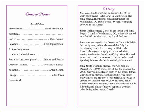 Best Funeral Program Template