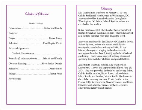 Free Sample Funeral Program Template Of Free African American Funeral