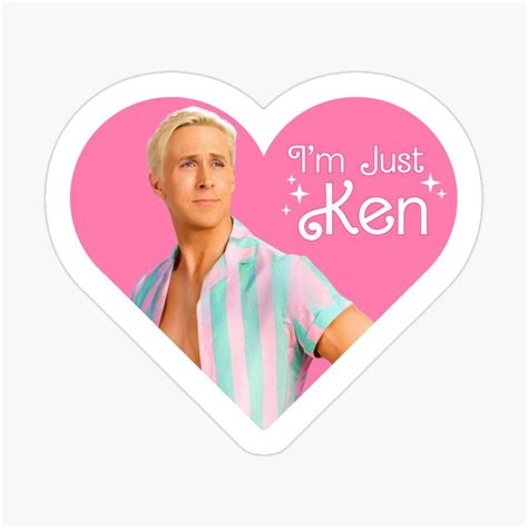 Im Just Ken Sticker Barbie Movie Cute Pink Stationery Bold Design Kenergy Kenough In 2023
