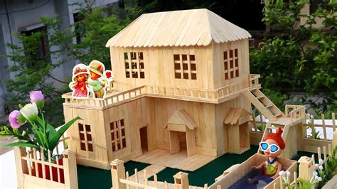 How To Make Popsicle Stick House Popsicle Garden Villa