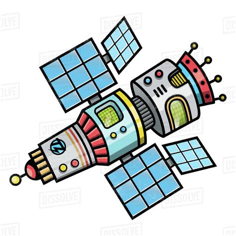 Illustration Of Space Station Isolated On White Background Stock