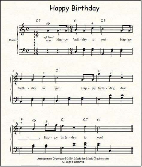 This is g with the left hand finger 4. piano music for happy birthday - Google Search in 2020 | Sheet music, Hymn sheet music, Happy ...