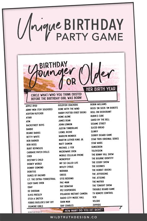 Printable Birthday Party Games
