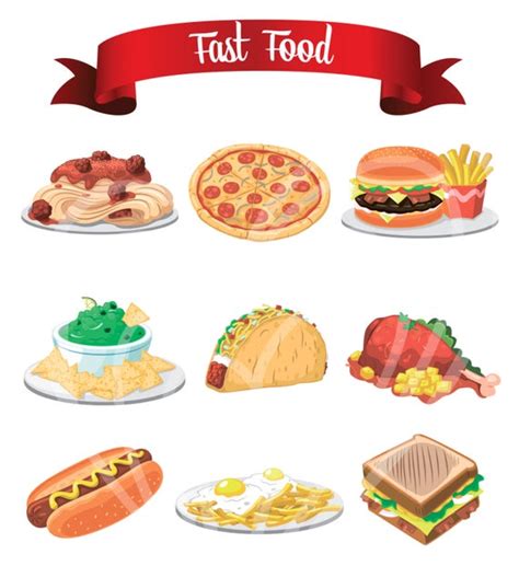 Choose from over a million free vectors, clipart graphics, vector art images, design templates, and illustrations created by artists worldwide! Fast Food Tasty Yammy Breakfast Dinner Lunch Meal Set Digital