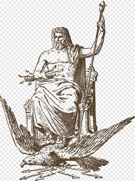 Zeus à Cheval Sur Laigle Illustration Zeus Hera Poseidon Grèce