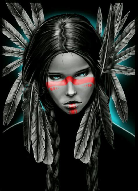 Woman Warrior Painted Native American Drawing Native American Girls