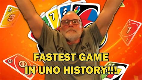 Fastest Game In Uno History Uno Card Game Youtube