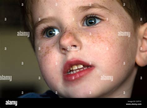 Portrait Of A 4 Year Old Boy As Hes Playing Stock Photo Alamy