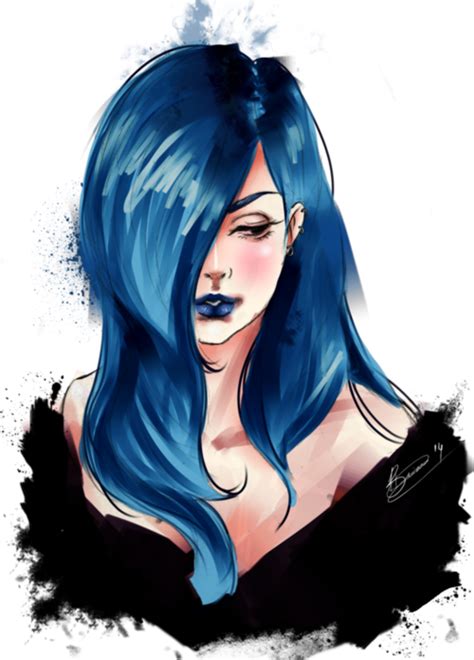 Blue Hair Blue Hair Illustration Beautiful Dark Art Digital Art Fantasy