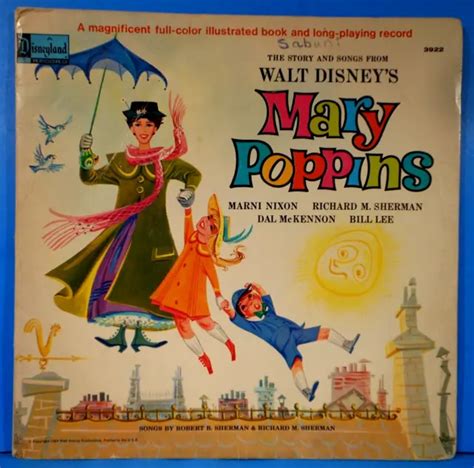 Walt Disney The Story Of Mary Poppins Lp 1965 Bookletgreat Condition G