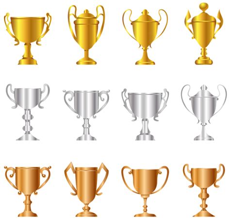 Infographic Template Powerpoint Trophies And Medals Gold Clipart