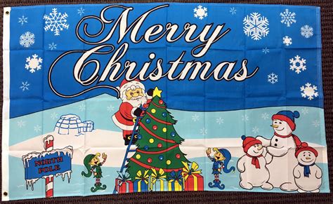 3x5 Merry Christmas At The North Pole Polyester Flag Xmas Holiday
