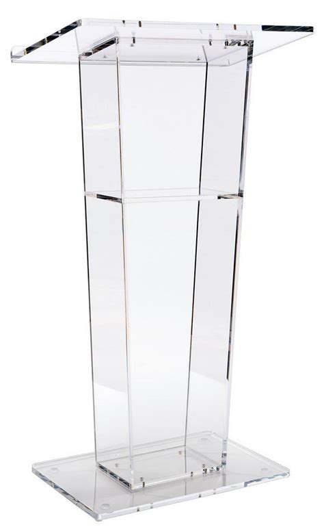 Clear Acrylic Lectern With Open Back And Shelf Podiums Direct