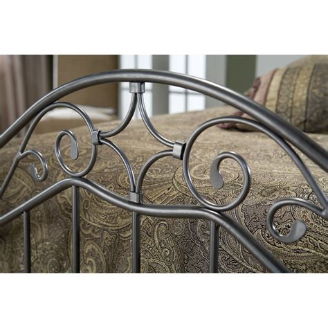 Hillsdale Furniture Martino Arched Metal Bed With Frame And Cherry Wood