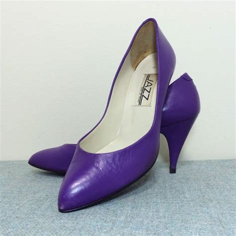 Vintage 80s Jazz Purple Pumps High Heel Shoes By Beatificvintage