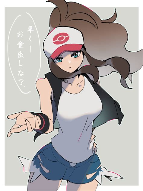Anime Anime Girls Pokemon Hilda Pokemon Long Hair Ponytail Brunette