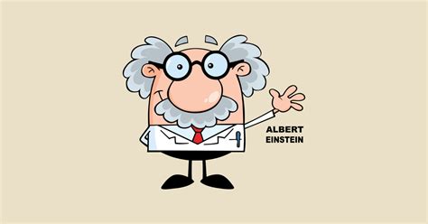Albert Einstein Cartoon Naklejka Teepublic Pl