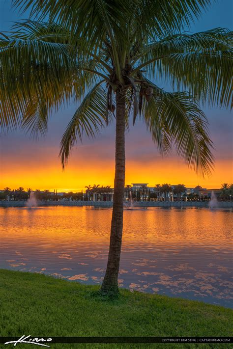 Sunset At The Lake Palm Beach Gardens Downtown Hdr Photography By