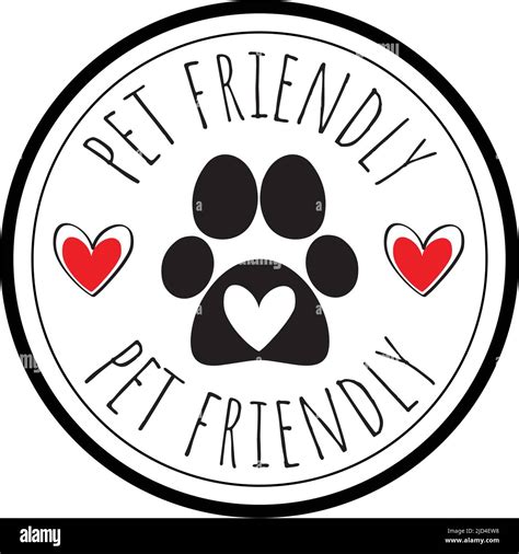 Pet Friendly Icon Vector Pet Friendly Sticker Isolated On White