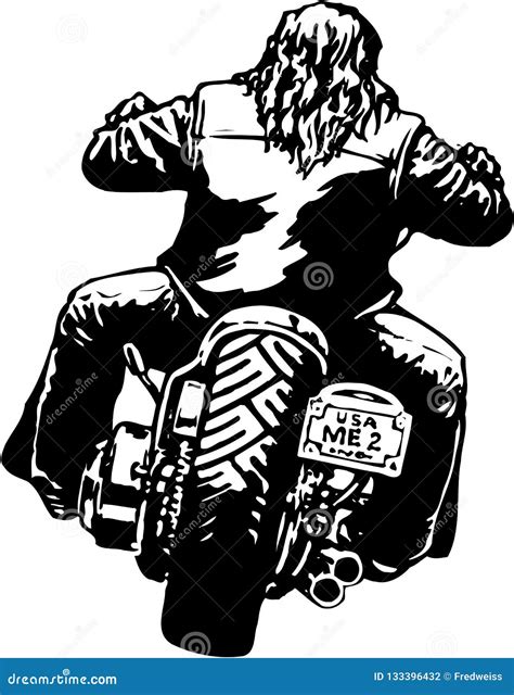 Rider On Motorcycle Vector Illustration Stock Vector Illustration Of