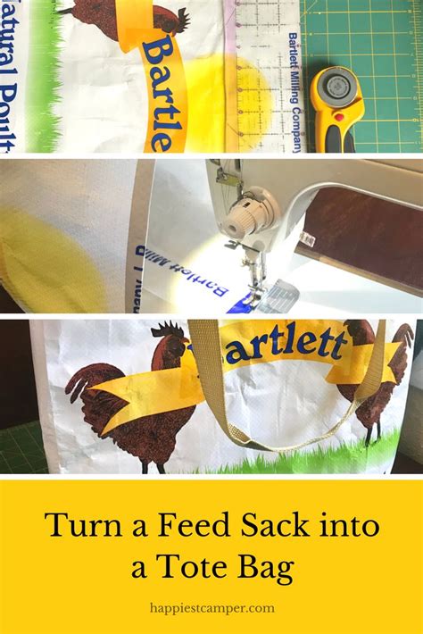Feed Sack Tote Bag Easy Upcycle Feed Bags Feed Bag Tote Feed Sacks