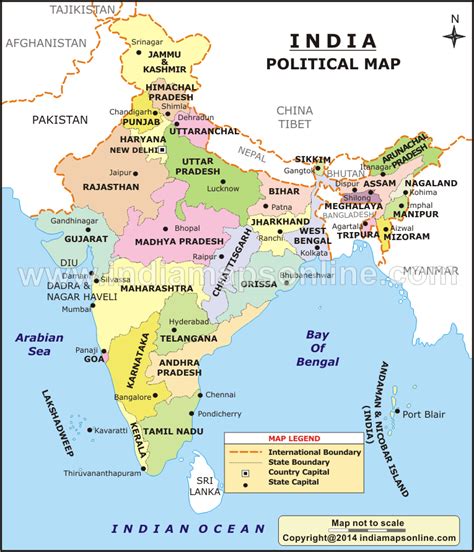 Map Of India Union Territories And States Maps Of The World