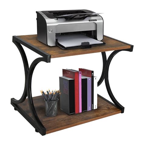 Buy Rustic Wood Printer Stand And Desktop Organizer Desktop Printer