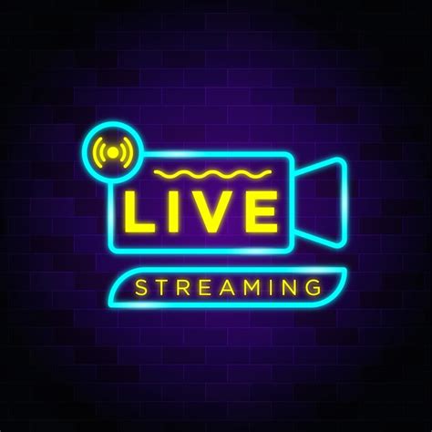 Premium Vector Live Streaming Neon Signs Style Text