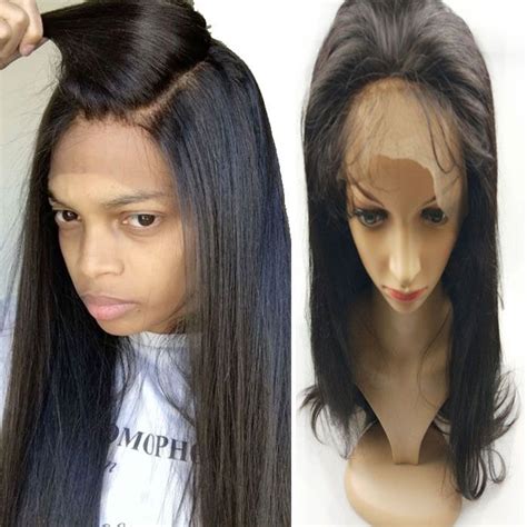 Silk Straight Human Hair Lace Wig Natural Hairlinereal Look Straight