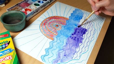Watercolor Resist Art In Action Youtube