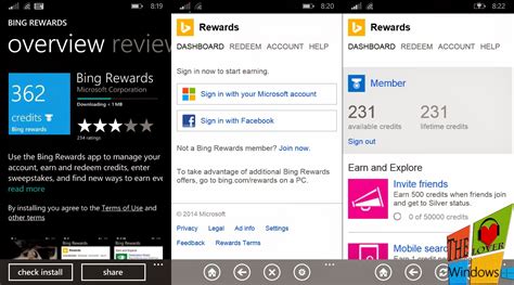 The Windows Lover Windows Phones Bing Rewards App Updated For The