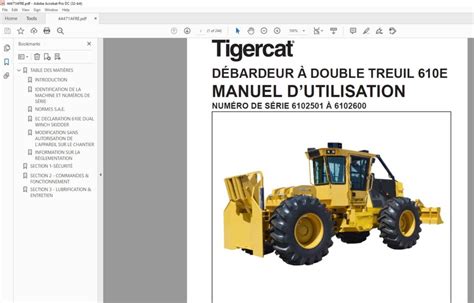 Tigercat DÉBARDEUR À DOUBLE TREUIL E MANUEL DUTILISATION PDF