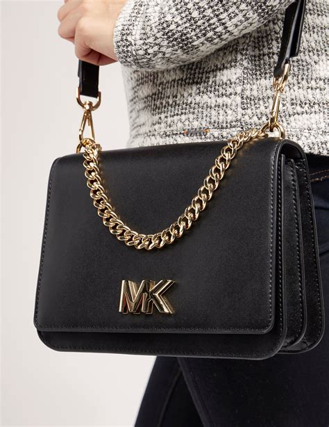 Michael Kors Leather Womens Chain Crossbody Bag Black Lyst