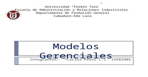 Mapa Conceptual Modelos Gerenciales Carlos Perez Pptx Powerpoint