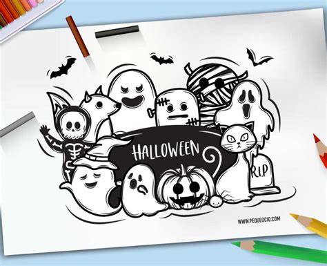 50 Dibujos De Halloween Para Colorear Fáciles Y Divertidos Pequeocio