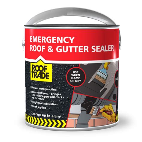 Rooftrade Black Emergency Roof And Gutter Sealer 25l Departments Diy