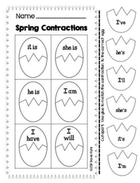 Contractions Worksheets 1st Grade Kidsworksheetfun