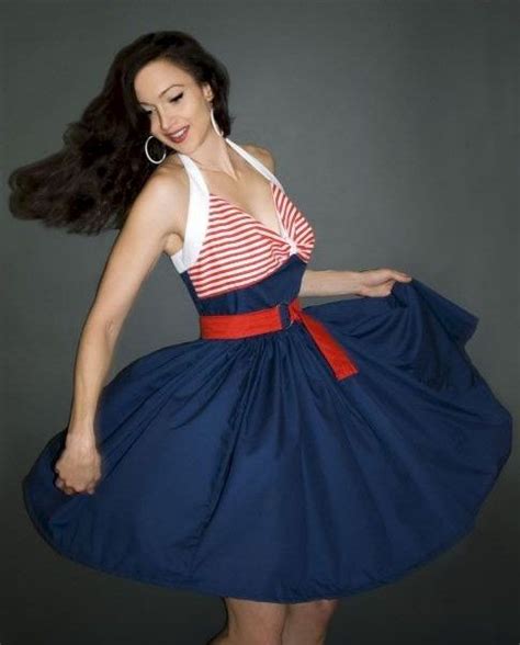 Sailors Sweetheart Dress Retro Dress Rockabilly Dress Nautical Dress