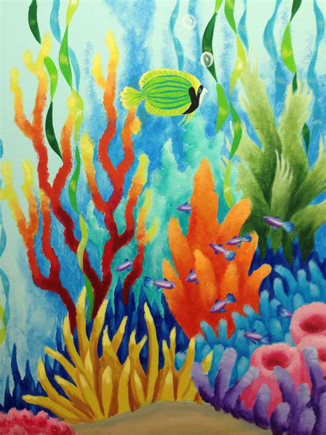 Ocean Undersea Tropical Sea Life Art Underwater Painting Coral Art