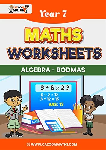 Year 7 Maths Worksheets Algebra Bodmas Order Of Operations Ebook