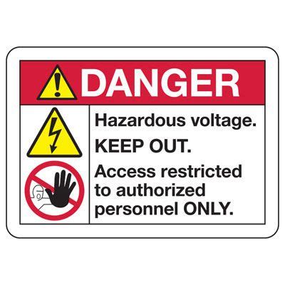 Ansi Z Safety Signs Danger Hazardous Voltage Keep Out Seton