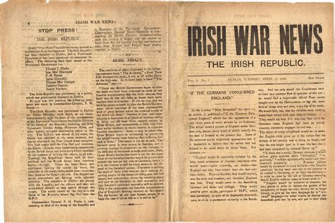 1916 25 April Irish War News No 1 Vol 1 First Issue Announcing The