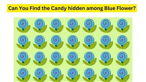 Brain Teaser For Iq Test Can You Find The Hidden Candy Among The Blue